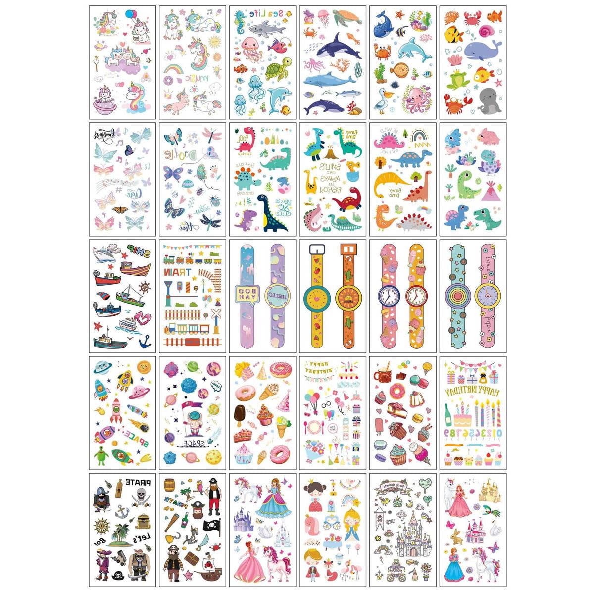 30Pcs emporary Tattoo for Kids, Unicorn and Princess Stickers Set for Girls, Cute Stickers for Party Decorations, Creative Play Activities, Fun Return Gifts for Party Guests-image-8