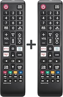 (2 Pack) Universal for Samsung Remote-Control Compatible with Samsung-Smart-TV LCD LED QLED UHD FHD HD TVs, Replacement Remote with Netflix/Prime Video Button