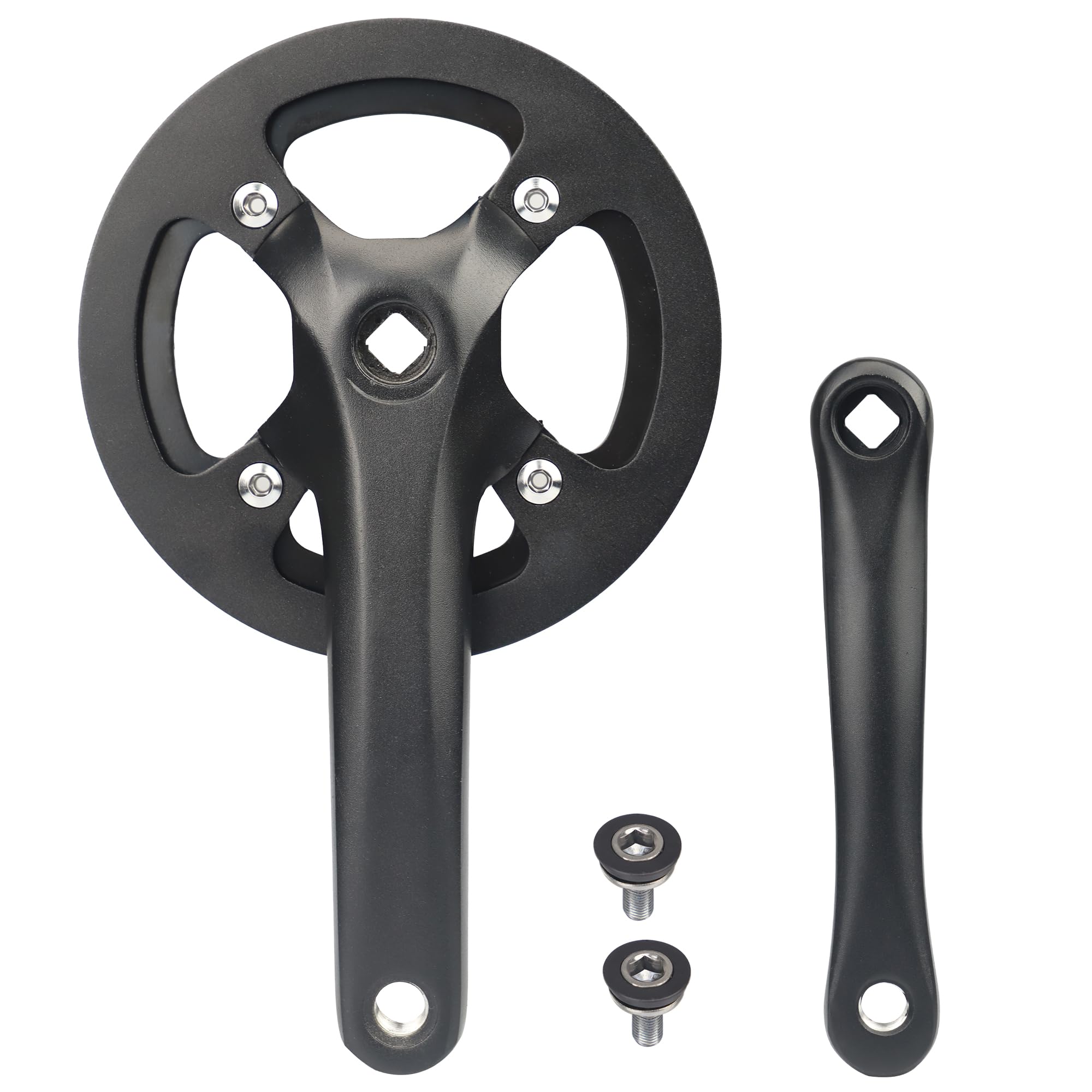 WEEROCK Mountain Bike Crankset Steel 1 Piece 38T Charing Single Alumininum Alloy Cover Crank Set with 170mm Arm 104 BCD, Compatible with Single Speed