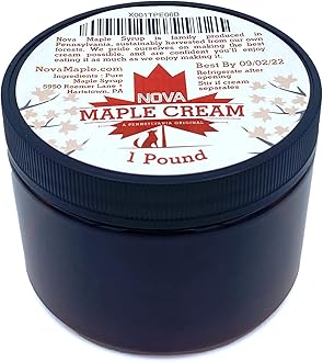 Nova Maple Cream - Pure Grade-A Maple Cream Butter Spread (1 Pound)