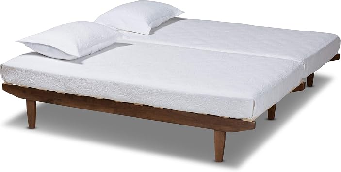 Baxton Studio Bed Frames, Twin/King, Walnut