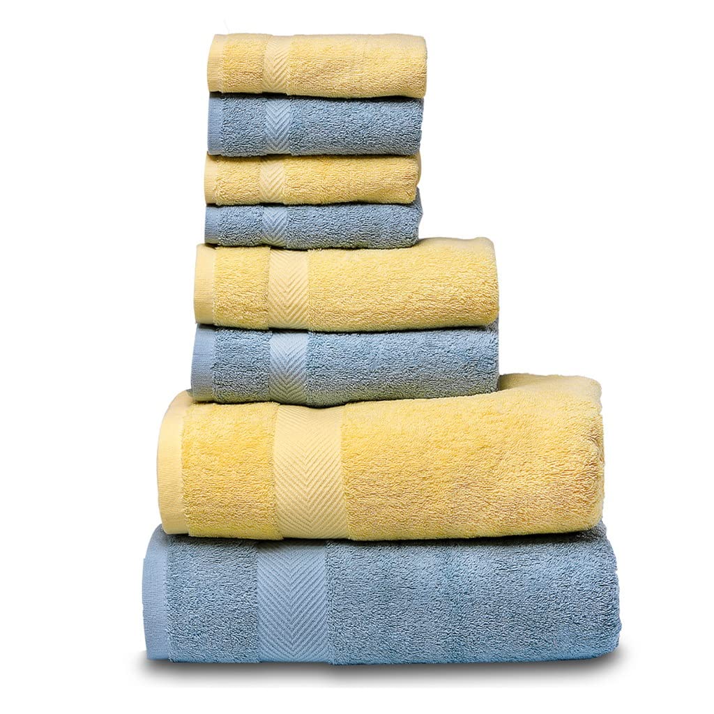 Bath Towel Set 2 Large Bath Towels 2 Hand Towels 4 Washcloths Cotton Highly Absorbent Bathroom Towels Pack