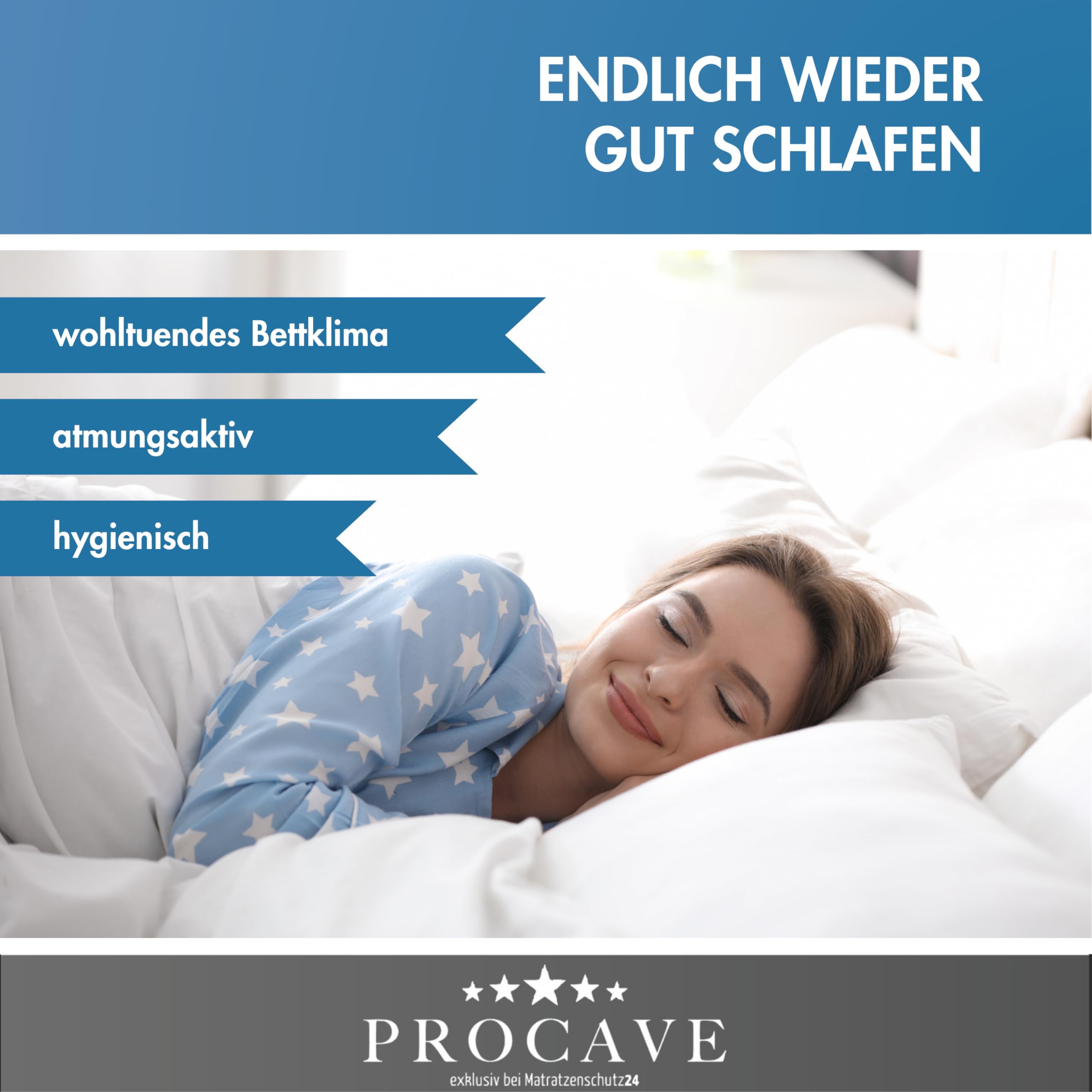 PROCAVE Matratzenbezug 100x200 cm Frottee unversteppt | Matratzen-Höhe 16-22cm | Matratzenschoner