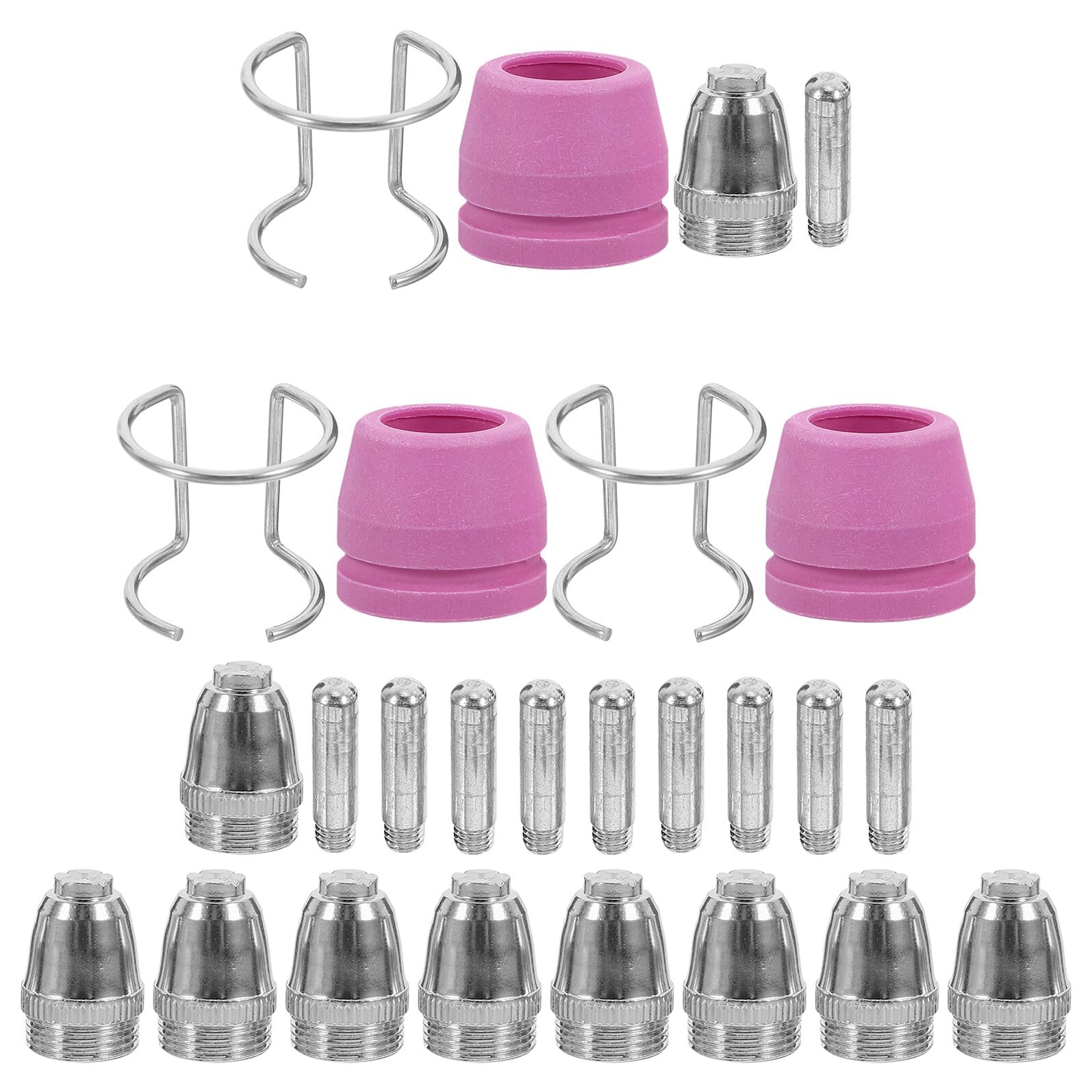 POPETPOP Ugelli in Acciaio e Plastica Supporti e Coperture Protettive Accessori per Taglio Plasma Set da 26 Pezzi per Taglio Preciso senza Sbavature