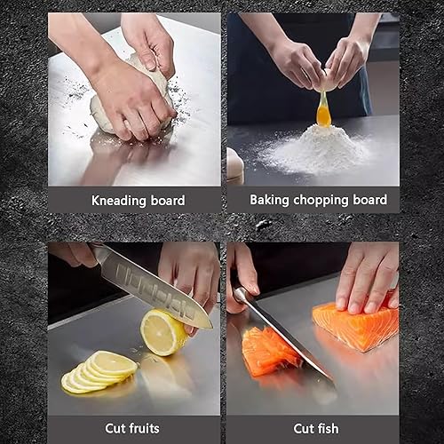 Miniatura 7 de 304 Cutting Board Stainless Steel, Steel Chopping Board, Kitchen Cutting Board, Brushed Craftsmanship, Rounded Corner Design, Thickened and Durable,