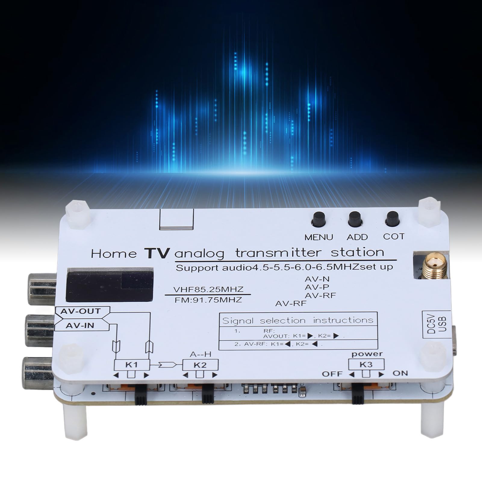 Station D'émetteur Analogique à Domicile, Transmission de Vidéo Sonore AV Entrée D'interface Multimédia Haute Définition 1080p