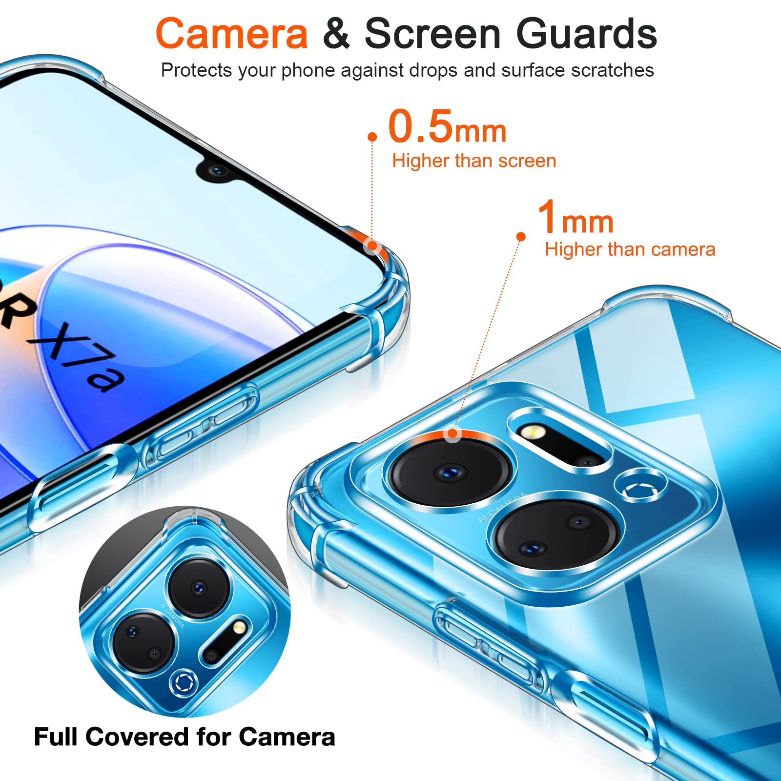 IVoler Cover Trasparente Per Honor X7b - Custodia Antiurto In TPU Morbido Con Paraurti D'Aria E Bordi Rialzati