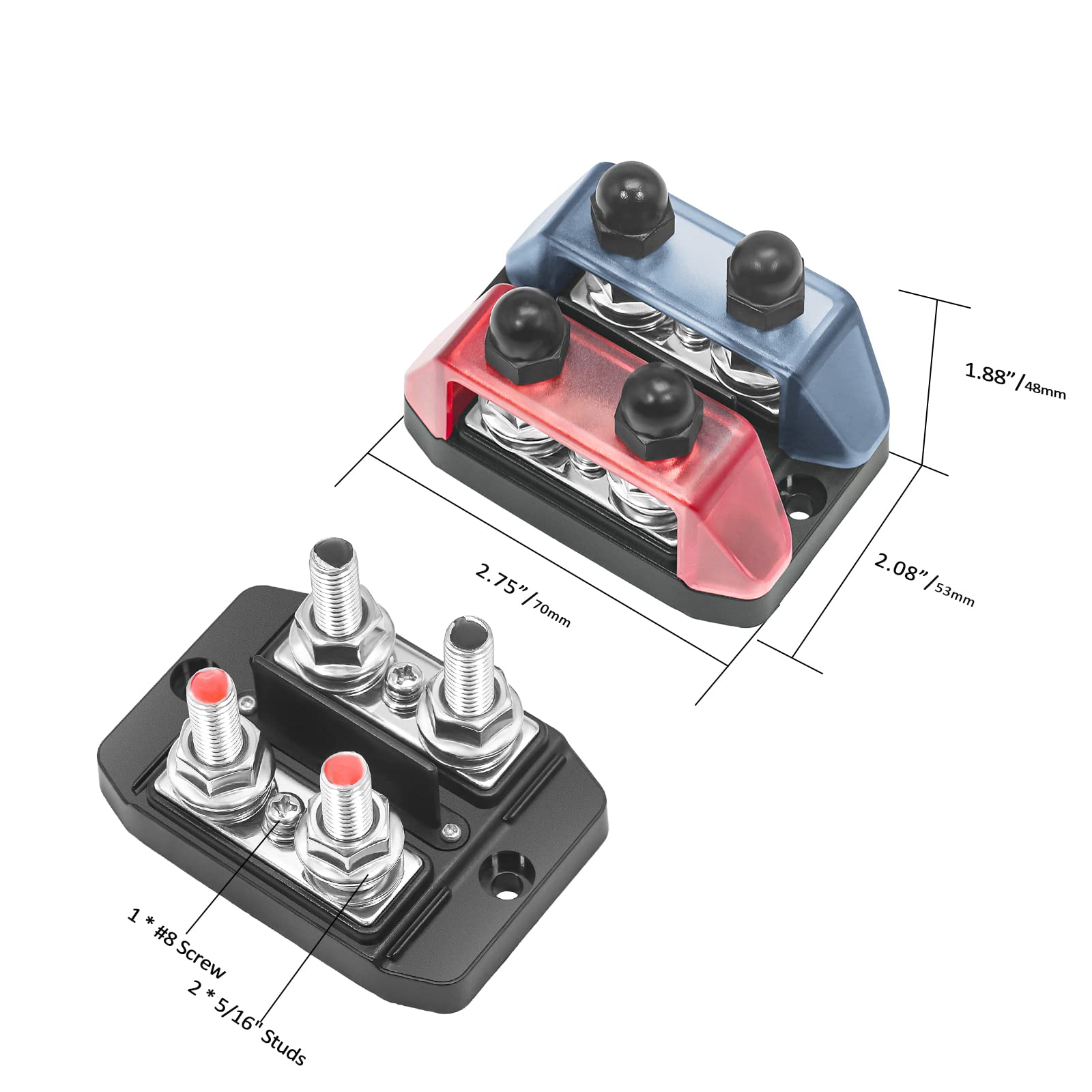 12V Bus Bar For Marine RV RANMEI 4 Way Bus Bar Power Distribution ...