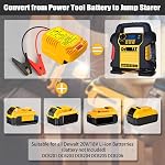 Jump Starter Adapter for DeWalt 20V MAX Battery, 12V Portable Car Jump Cables, Automotive Booster Cable Adapter, Jump Starting Dead or Weak Batteries, Engine up to 3.5 Liters (NO Battery)