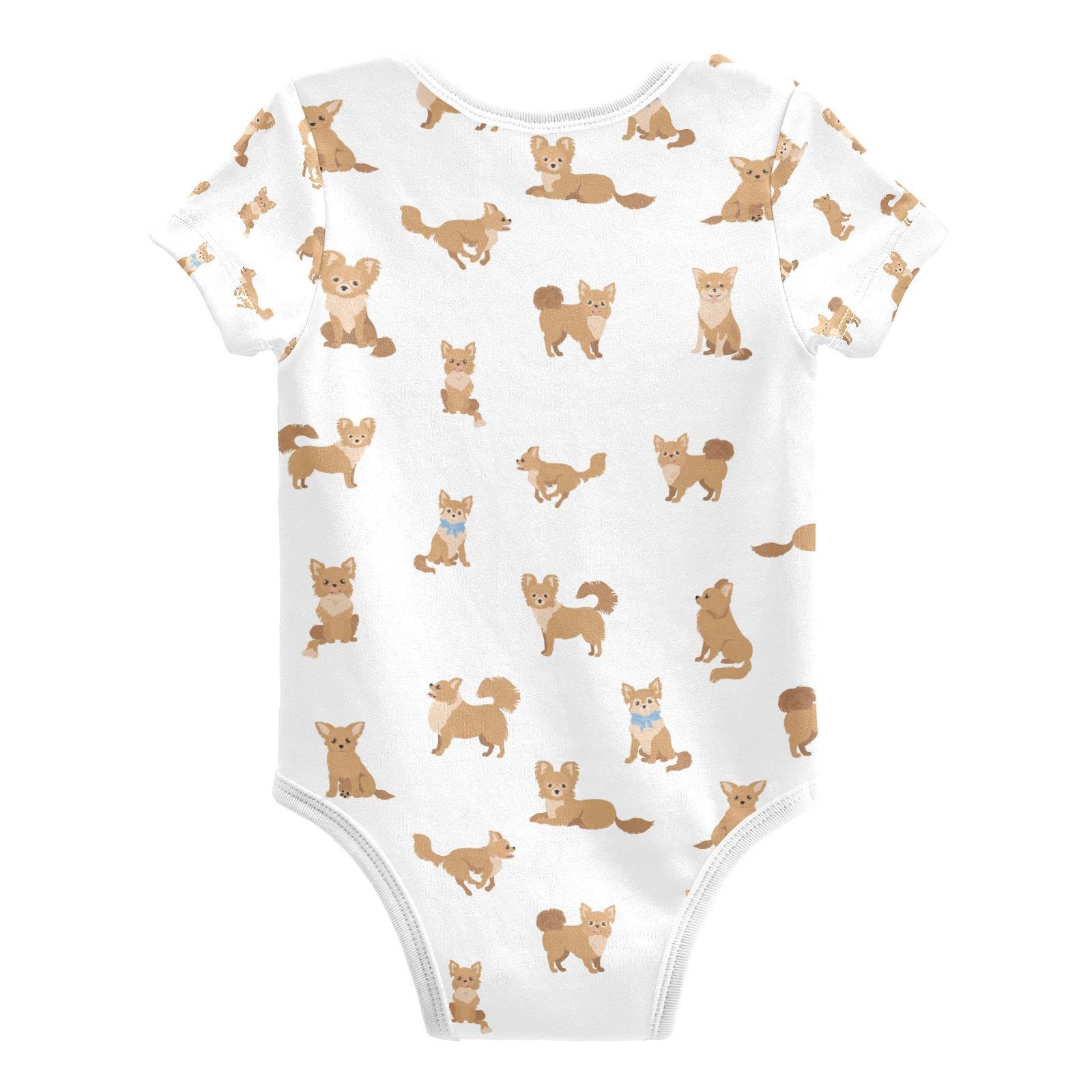 vvfelixl Baby Girls'Short-Sleeve Bodysuit,Chihuahua Dog Baby Onepiece Infant Onesie for Boy Newborn 0-3 Months