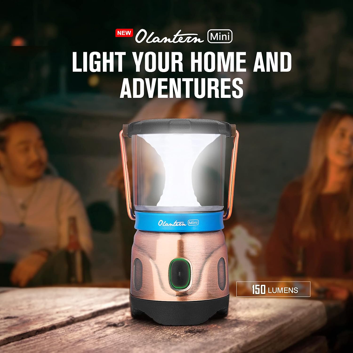 OLIGHT Olantern Mini 150 Lumens LED MCC Rechargeable Lantern Flashlight, 4 Dimmable Modes, 360-Degree Beam Perfect Mini Lamp for Hunting, Camping, Fishing, Emergencies, Home (Antique Bronze)