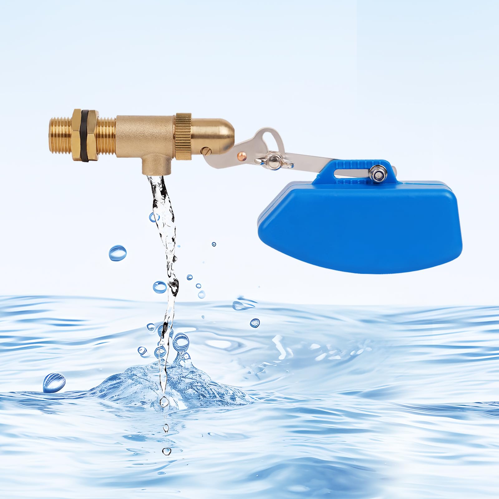 3/4" Schwimmerventil Aus Messing 3/4 Zoll Ventil mit Schwimmer mit verstellbarem Arm Auto Fill Feed Befeuchter Für Automatische Viehtränken Wassertank Aquarien (3/4")