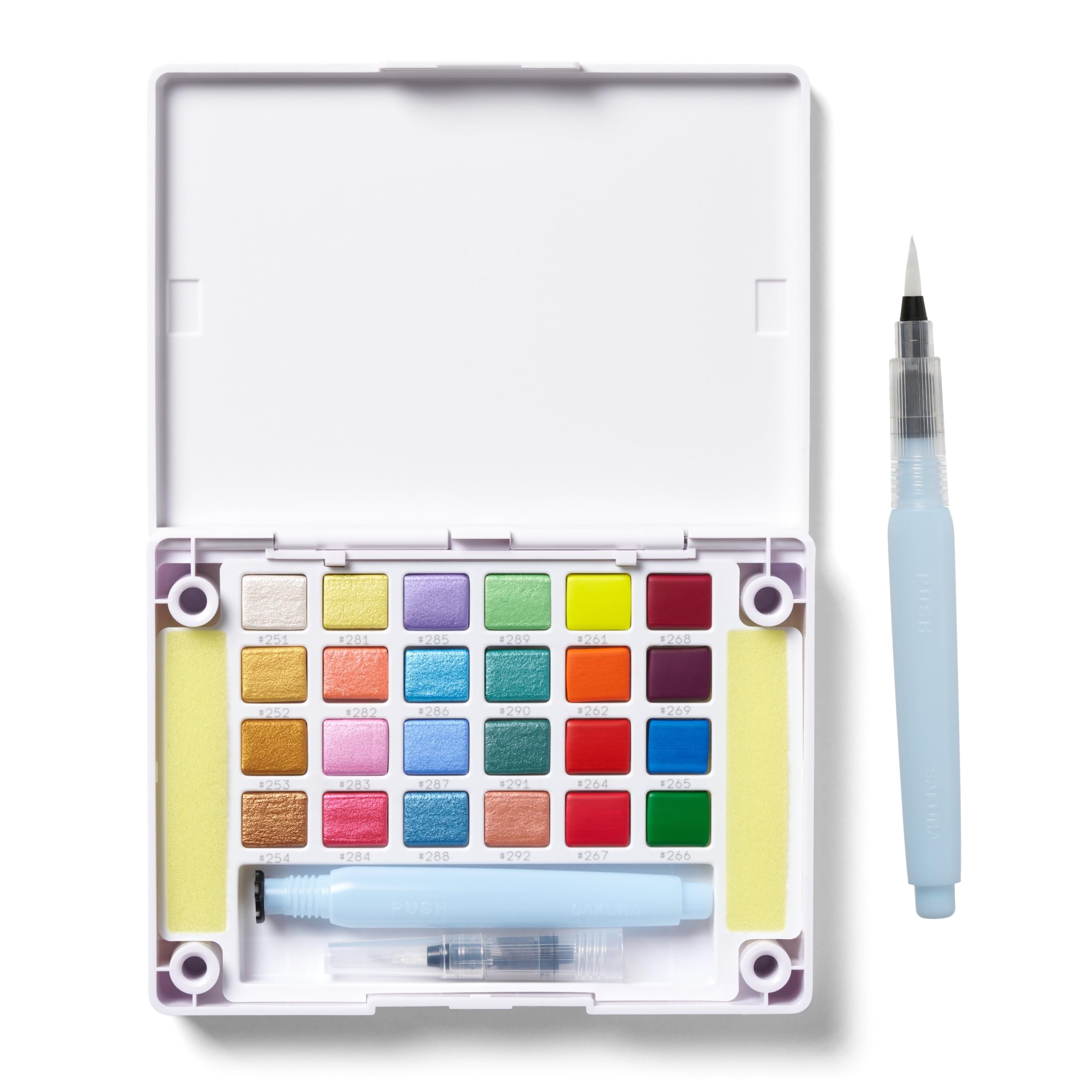 Koi Pocket Field Sketch Kit Creative Art Colors - Watercolor Sets for Painting On the Go - 24 Unique Colors - 1 Water Brush - 2 Sponges - 1 Mixing Palette