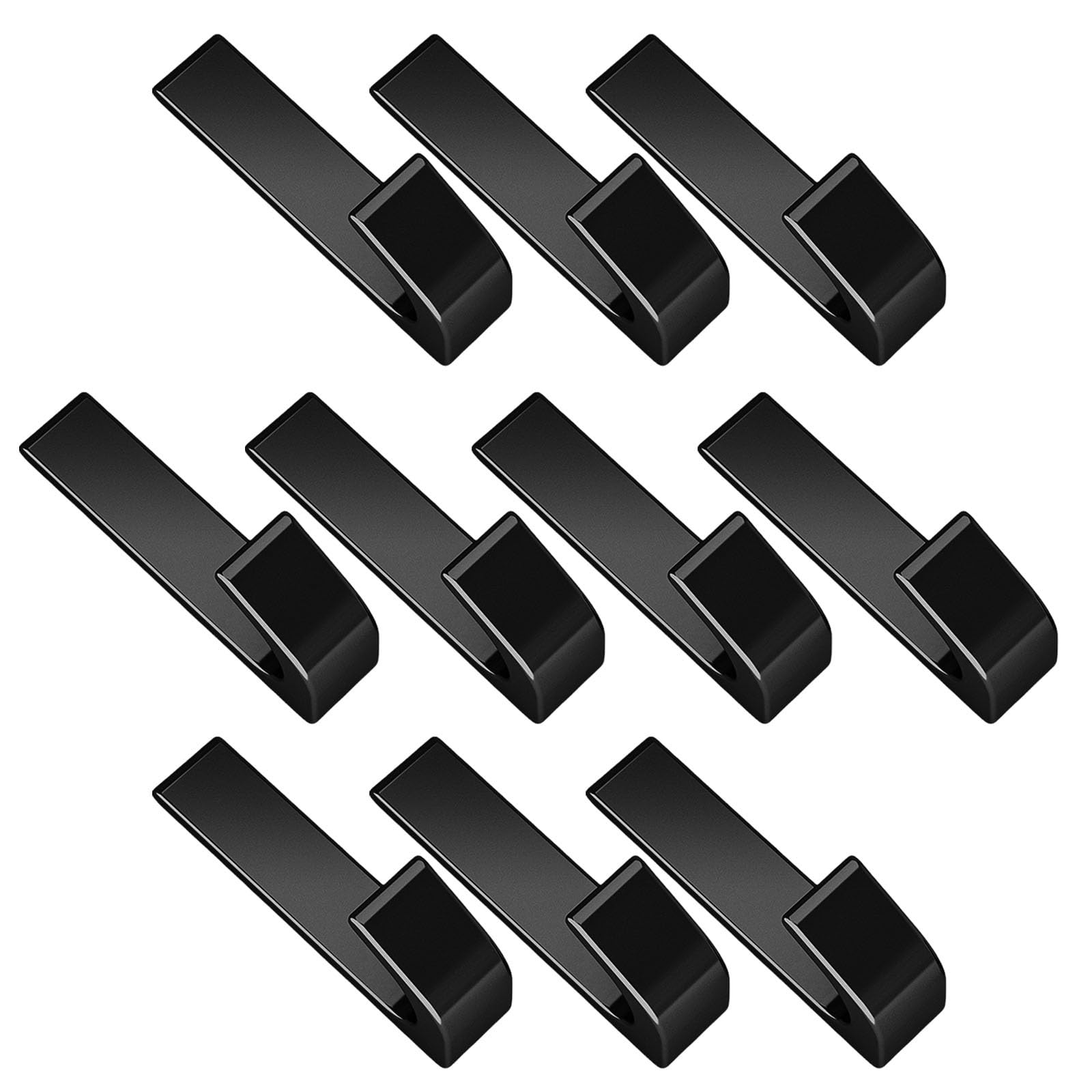 YWLUUOO of 10 Sturdy Mattes Black Adhesive Hook for Wall Mounted Multipurpose Use Home and Offices Space Saving Designs Wall Hook