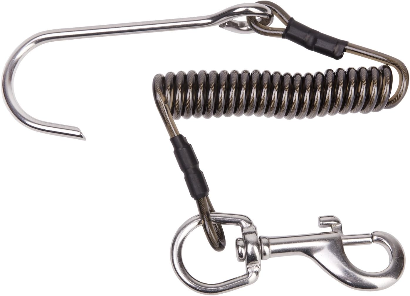 IST JL-6 Coiled Reef Hook for Drift Scuba Diving, Stainless Steel Spiral Lanyard Clip is Corrosion Resistant