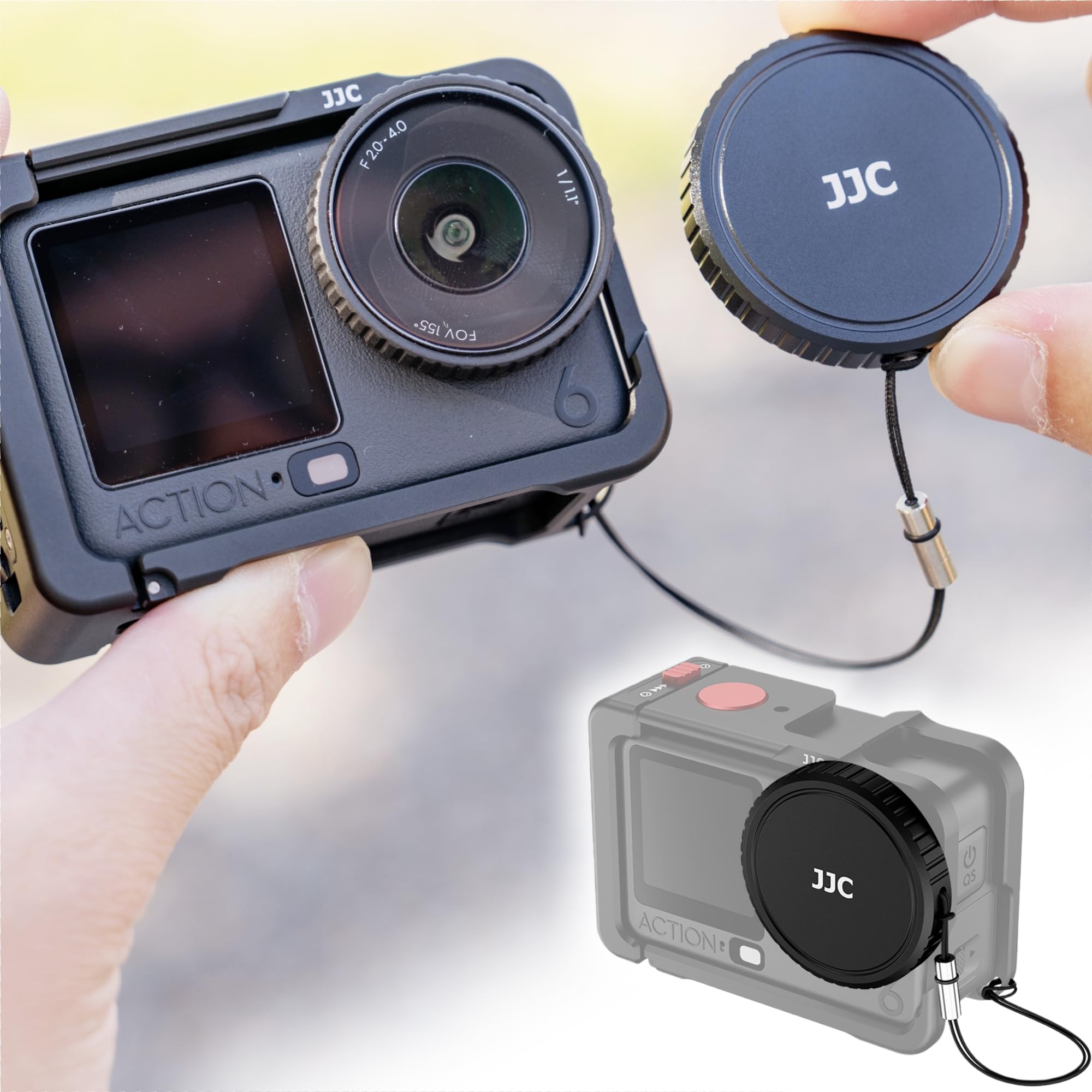 JJC Action 6 Metal Lens Cap for DJI Osmo Action 6,with Soft EVA Interior | Durable Shockproof Aluminum Alloy Cover,Protect Lens from Crack Bumps Dust Scratch When Not Using,w. Anti-Lost String-picture-26