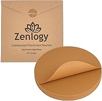 Vista 11 de Zenlogy Redondos de papel pergamino de 9 pulgadas (100 hojas), sin blanquear, precortados, de alto calor, revestimientos redondos, se adapta a