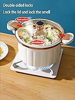 Vista 6 de Olla de presion - Olla de presión antiadherente esmaltada, olla a presión con revestimiento de esmalte, olla a presión antiadherente con tapa