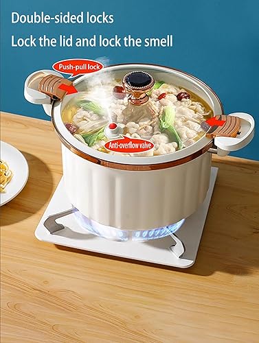 Miniatura 6 de Olla de presion - Olla de presión antiadherente esmaltada, olla a presión con revestimiento de esmalte, olla a presión antiadherente con tapa con