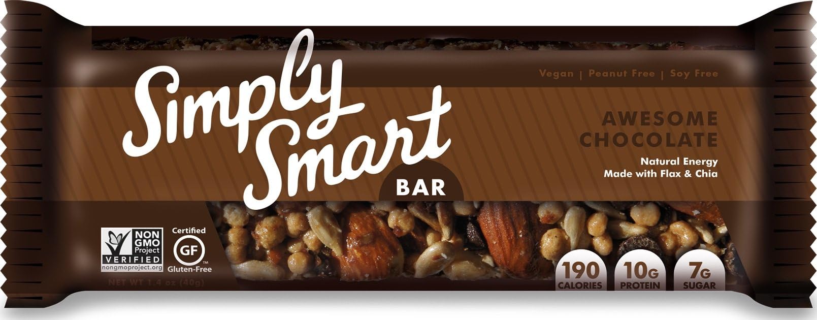 Simply Smart Bars, Awesome Chocolate, 1.4 Ounce (Pack of 12)