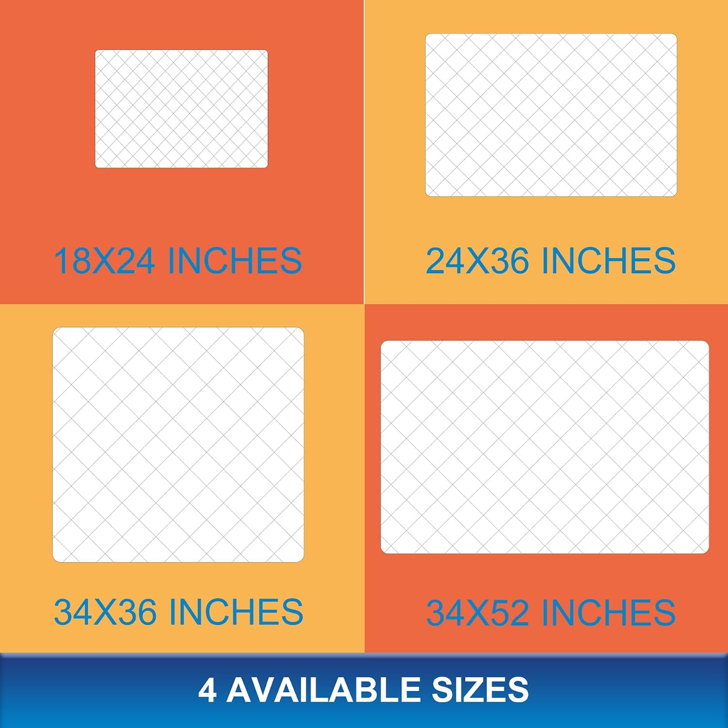 Bed Pads Washable Waterproof 36"x34" (4 Pack) – Reusable Incontinence Bed Pads Hold 6 Cups, Non-Slip & Silent Mattress Protector for Adults, Elderly and Dogs