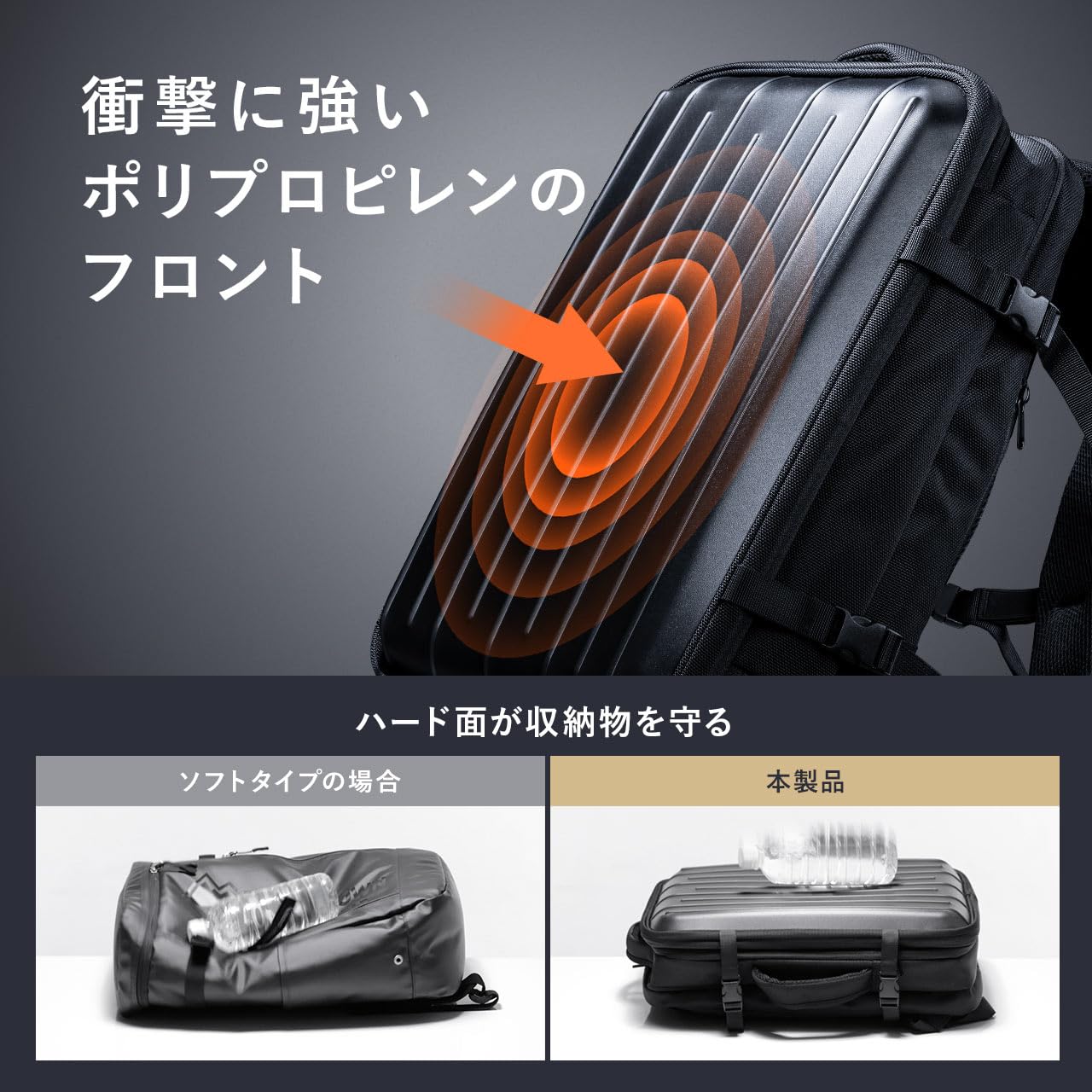 Amazon.co.jp: イーサプライ ハードリュック ハードシェルリュック 耐
