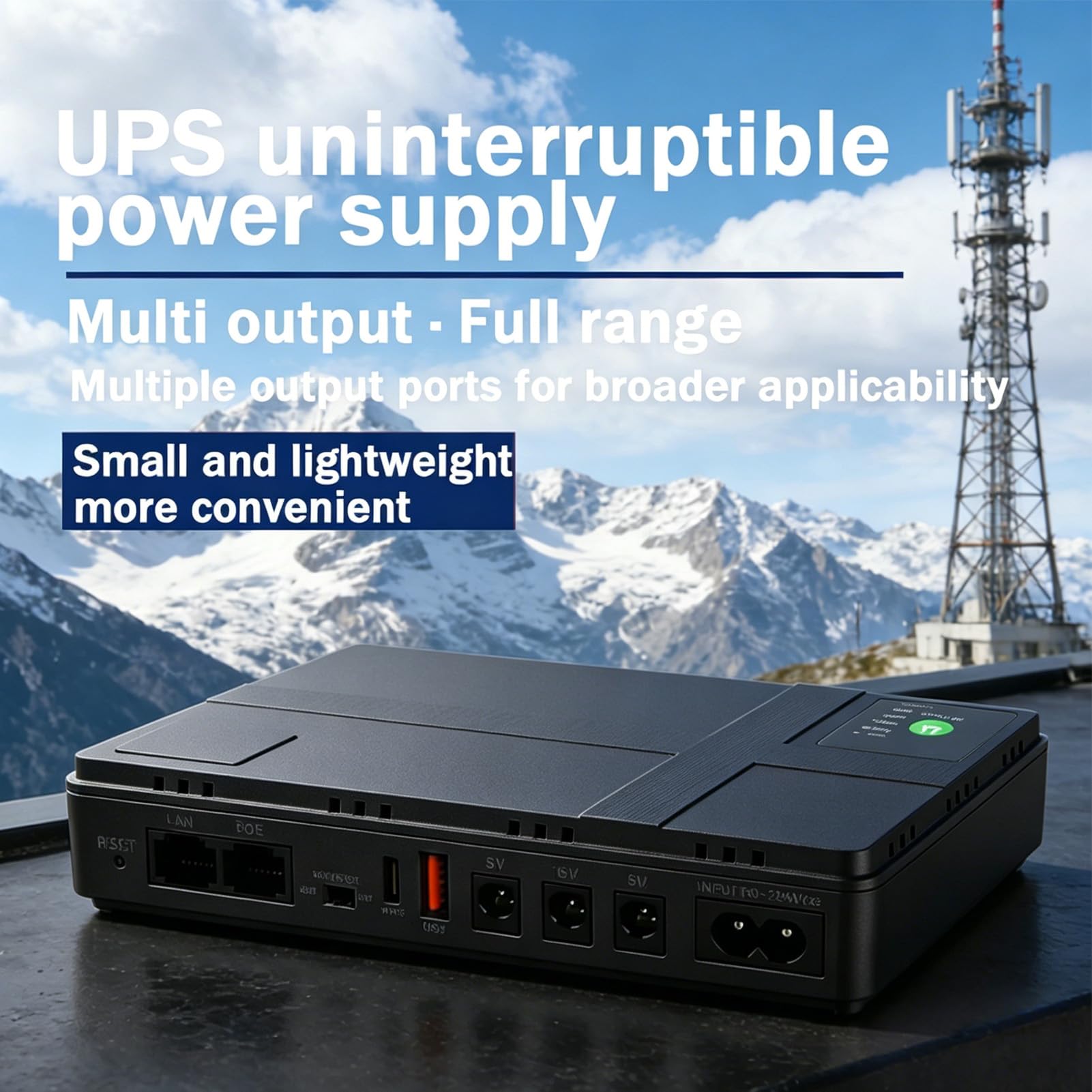 Eujgoov Mini UPS Batteria di Backup per Router Modem, 8000mAh (Spina