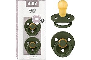 BIBS Natural Rubber Baby Pacifier Set | BPA-Free, Hunter Green