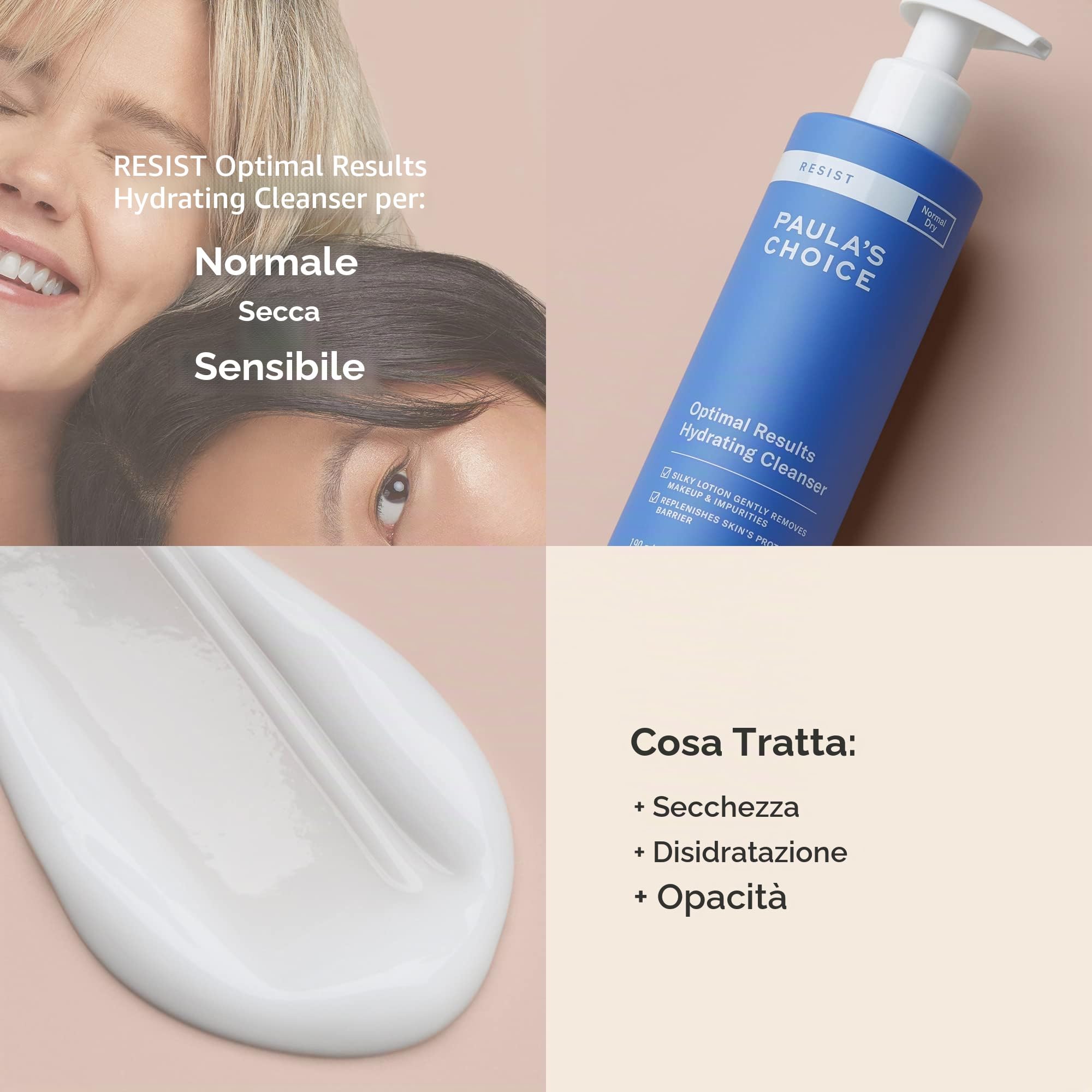 Paula'S Choice Detergente anti-invecchiamento, per pelli normali o secche, 190 ml, bianco