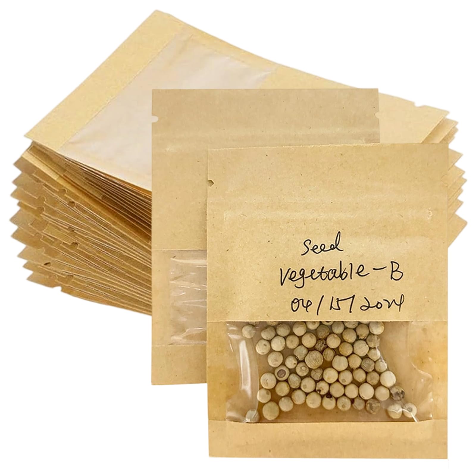 Small Brown Paper Bags 100 Pcs Small Resealable Seed Envelopes - Kraft ...