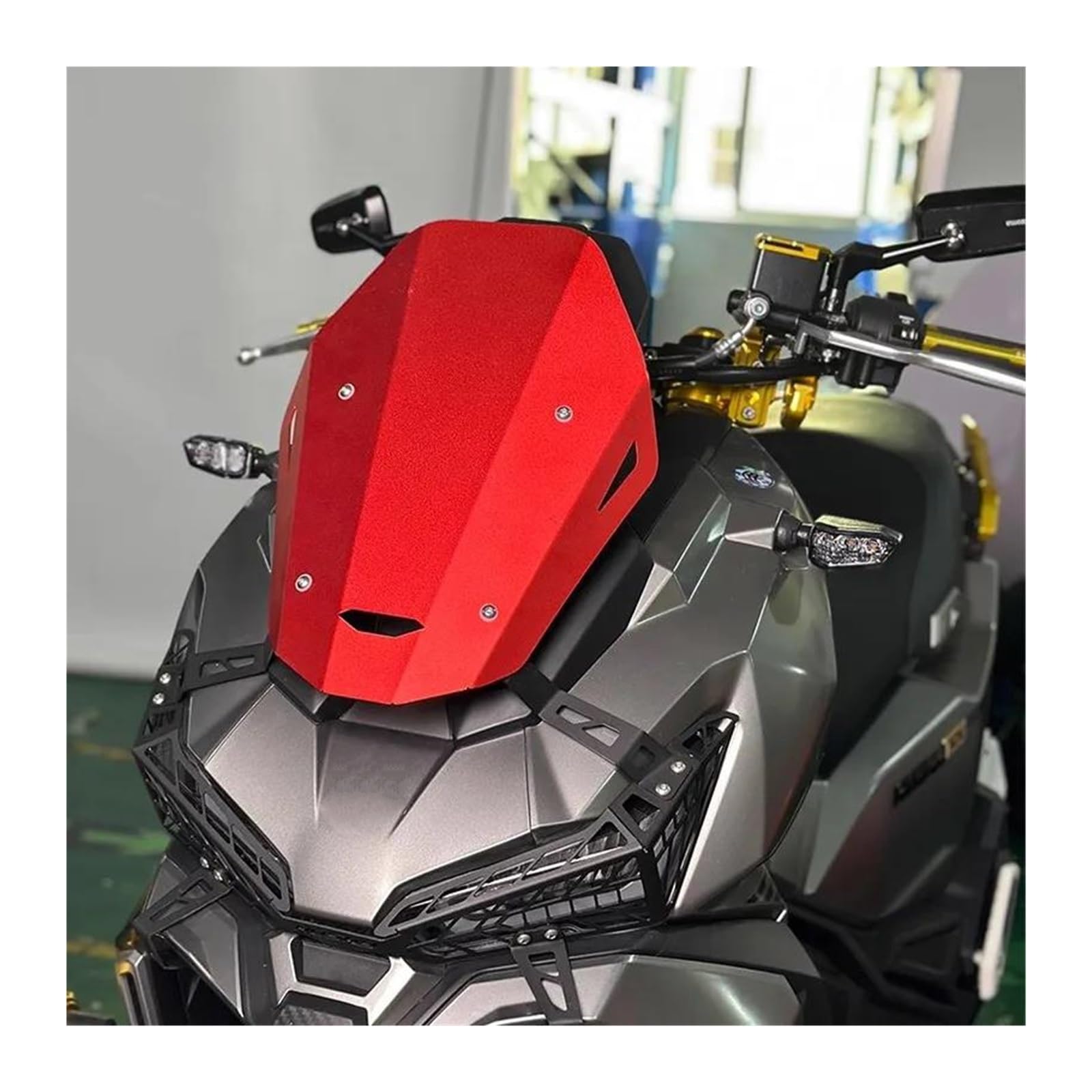 Dla SYM Motocykla HUSKY 150ADV Wersja Podniesiona Szyba Owiewka Przednia Deflektory Wiatru Przedłużenie szyby motocykla(Blue)