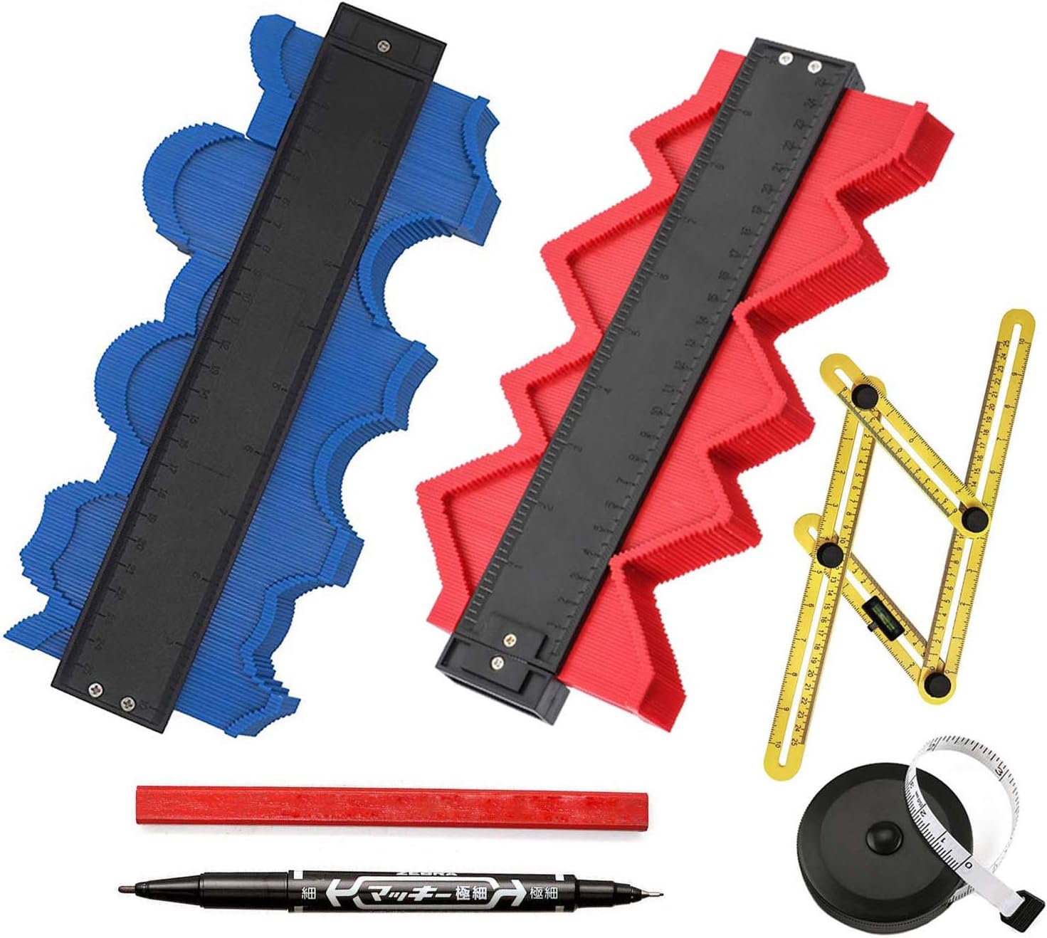 EtekStorm Contour Gauge Duplicator 10 Inch(25cm) Profile Gauge Shape Duplicator Woodworking Shape Tracing Template Measuring Tool Precisely Copy Irregular Shapes Profile Copy Gauge Tool