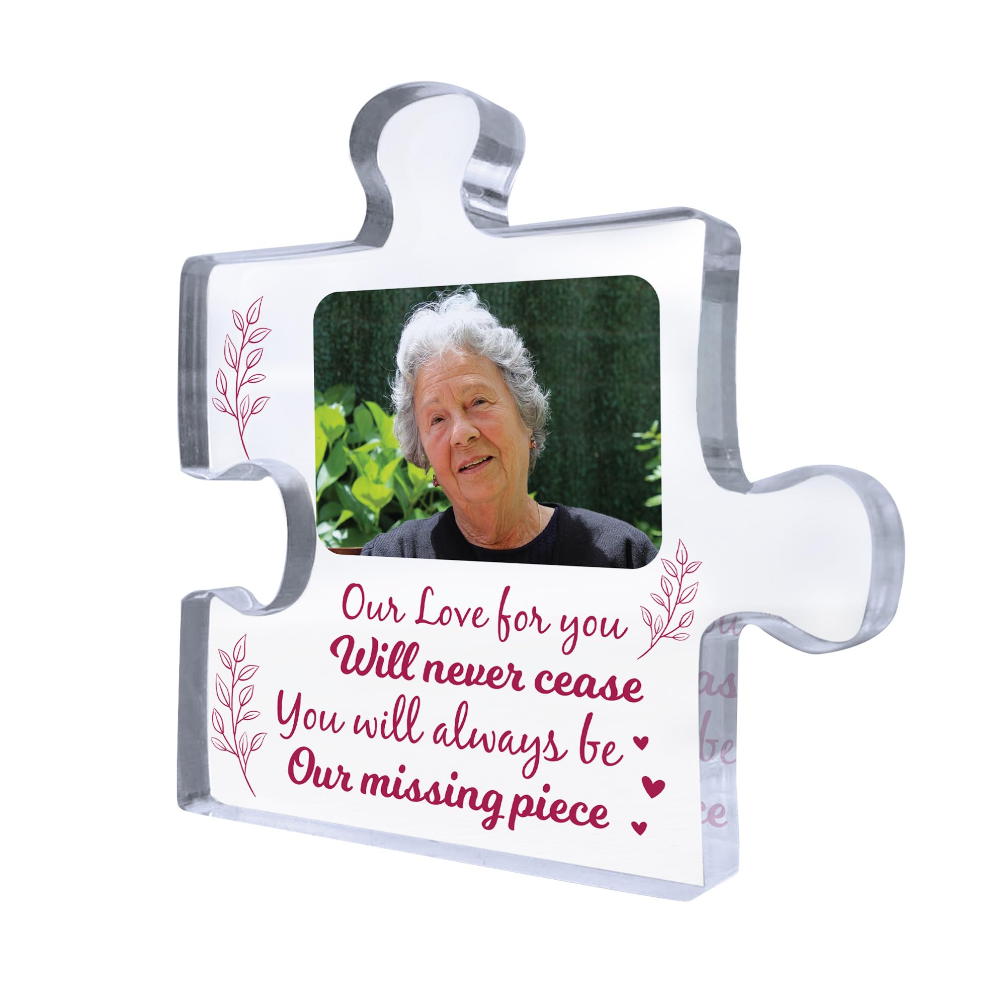 Red Ocean Personalised Memorial Plaque Puzzle Piece Plaque Missing Piece Memorial Gift For Mum Dad Nan Nanny Grandad Auntie Uncle Christmas Memorial Sign Gift For Family Keepsake