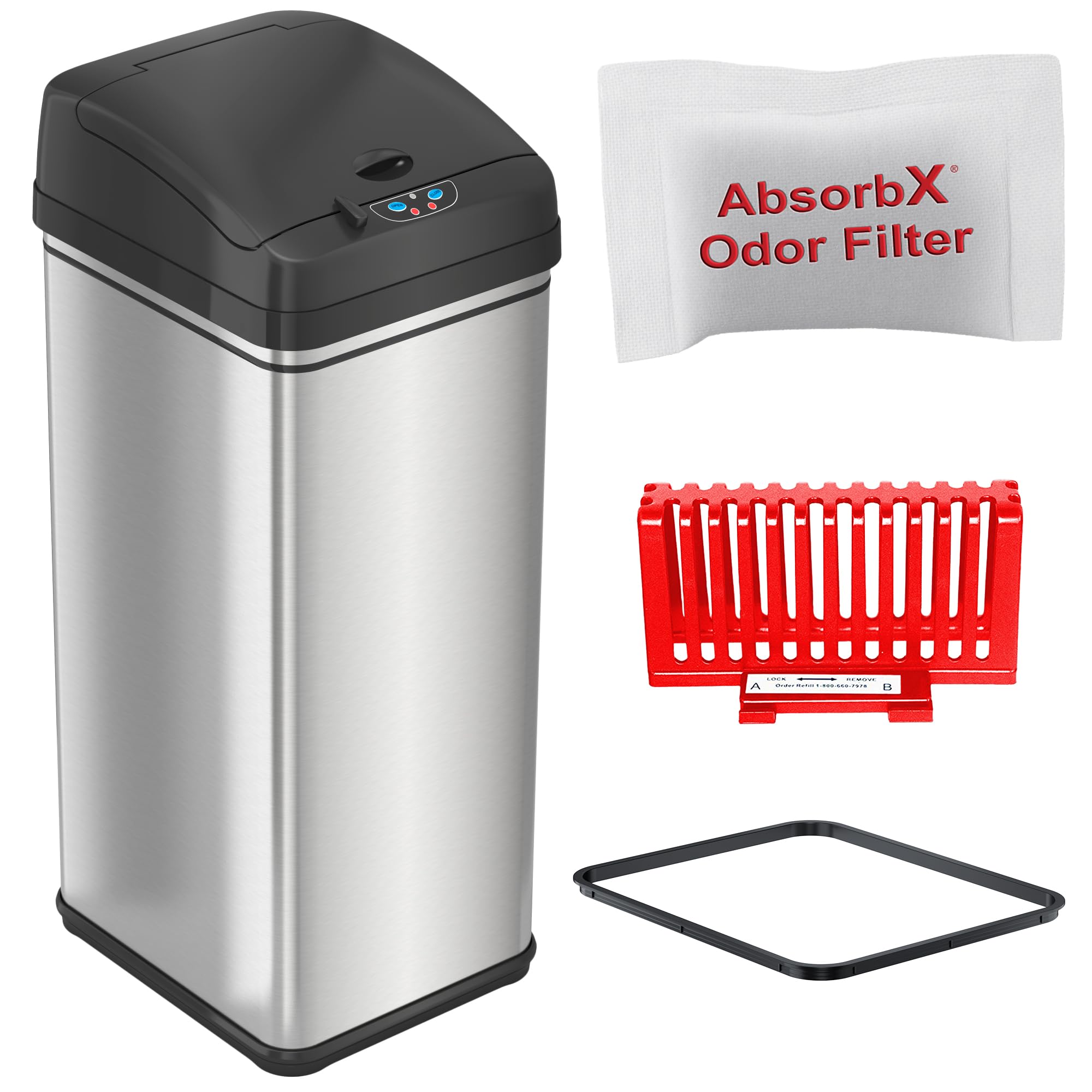 その他 ACID BATH: VIDEO TRASH TERROR iTouchless Stainless Steel Sensor Trash Can w/AbsorbX Odor