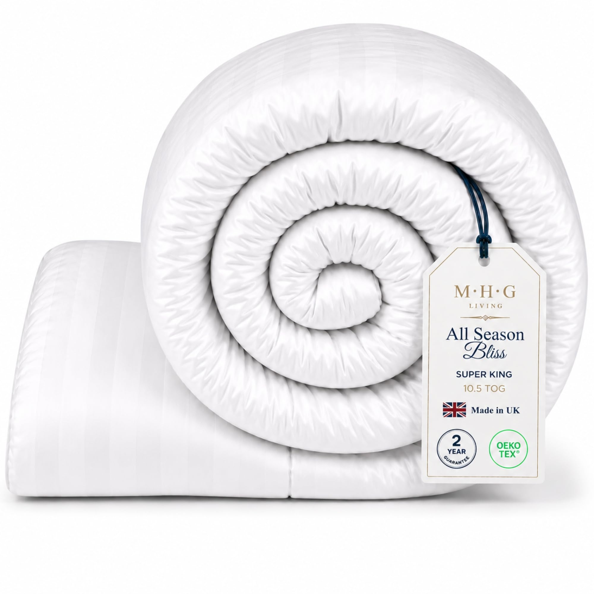 Mhg Living 10.5 Tog All Season Microfibre Duvet - Super King (260X220cm) - Medium Weight Hollowfibre Quilt For Year-Round Comfort - Hypoallergenic, Breathable & Machine Washable Bedding