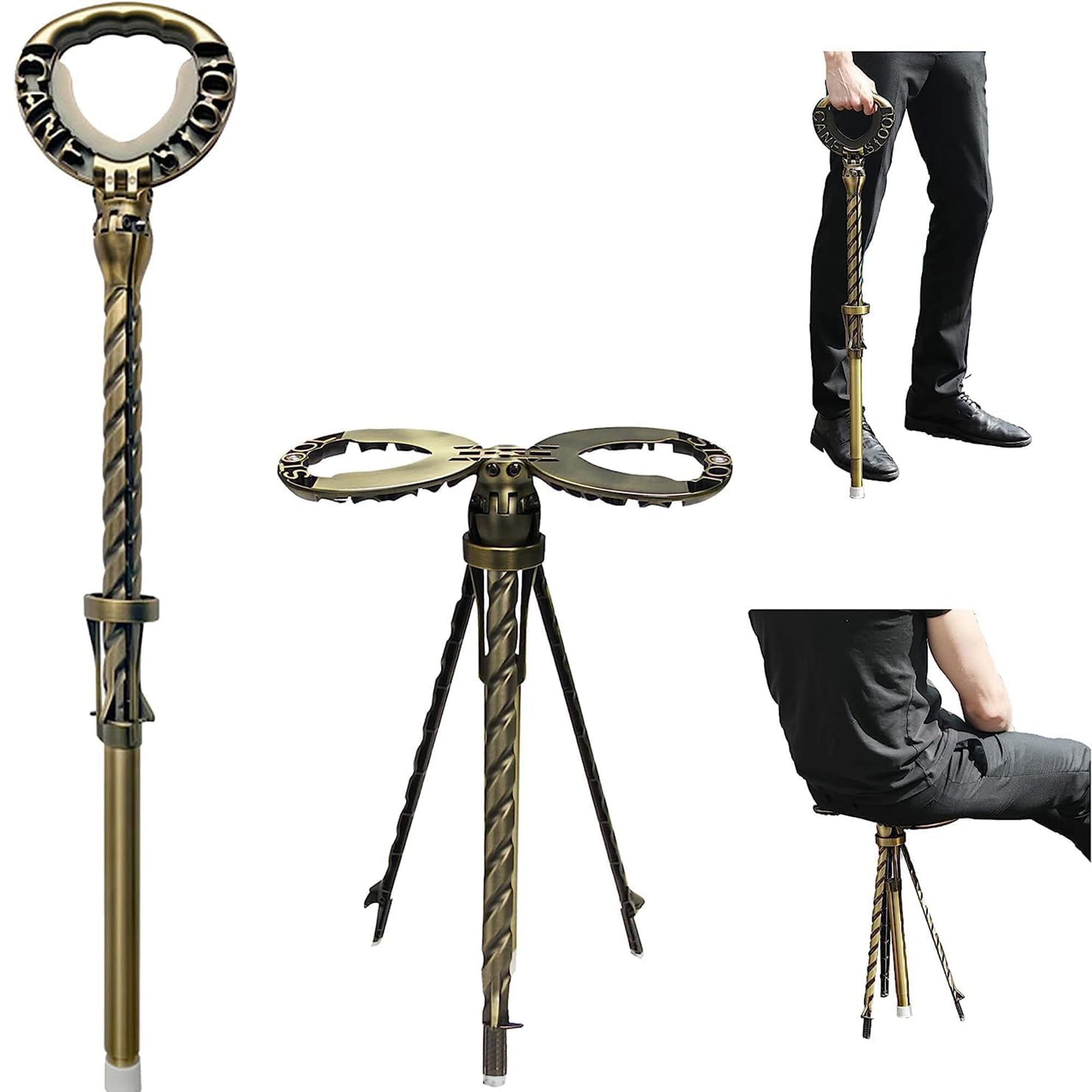 ALEVMOOM Cane Stool Walking Stools for Adults Portable Walking Cane with Seat Folding Lightweight Retractable Stool for Elderly Outdoor Travel Rest Stool Max Load 440lb