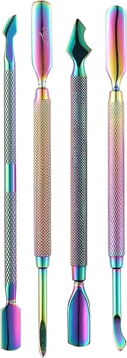Beauté Secrets Cuticle Pusher Kit – Dual End Nail Gel Polish Removal Pushers, Nail Art Kit Includes Cutting Knife, Spear-End Remover, Bell Shape Remover, Big Cuticle Cutter,…