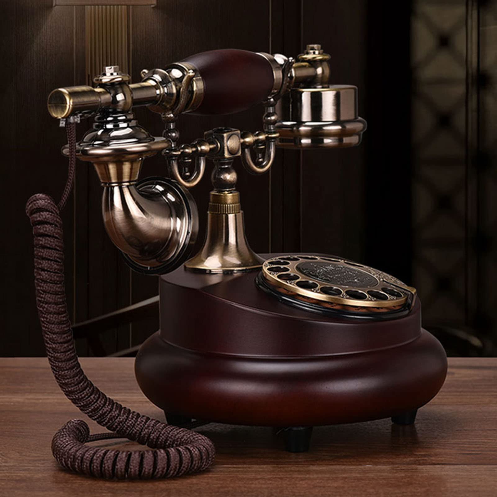 Amazon.co.jp: 回転ダイヤル式電話、ビンテージ有線固定電話、1960年代