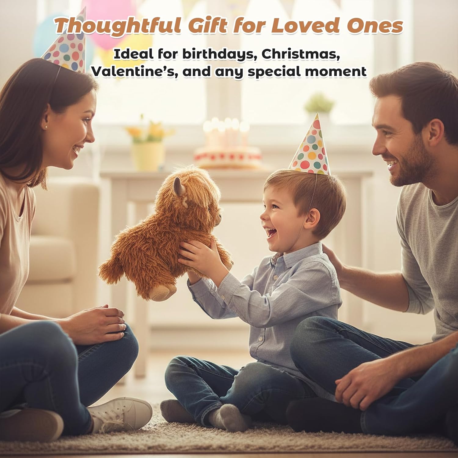Coolable & Microwavable Highland Cow Stuffed Animal, Sitting & Laying Weighted Stuffed Animals Plush for Kids, Women, Girls, Lavender Scent Highland Cow Gifts, Heated Plush for Period Cramp