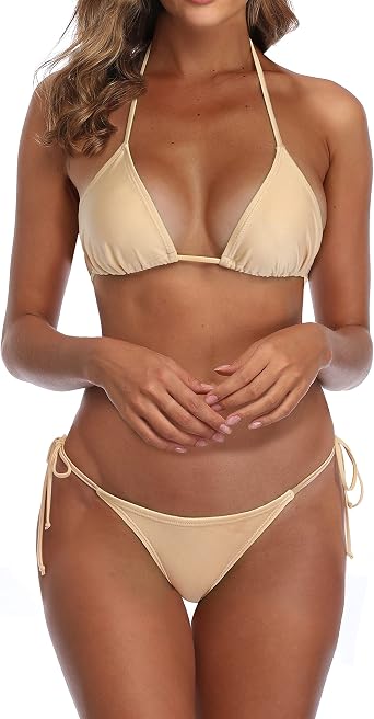 SHERRYLO Thong Bikini Swimsuit for Women Brazilian String Bikinis Thongs Bottom Triangle Top Bathing Suits Sexy Swimsuits