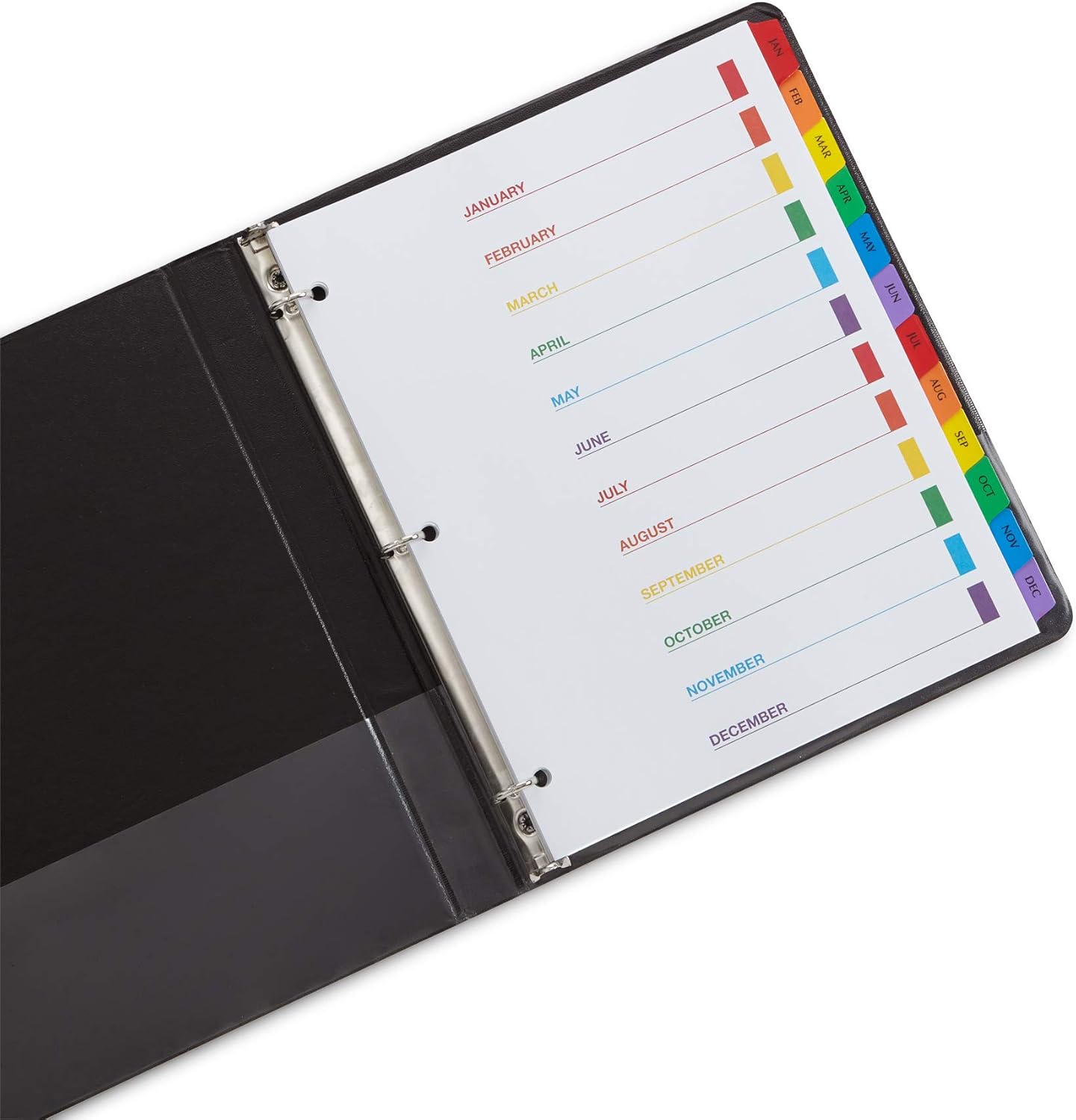 Blue Summit Supplies 12 Month Dividers for Binders, Jan to Dec Monthly Tabs, Includes Customizable Table of Contents Index, 6 Sets