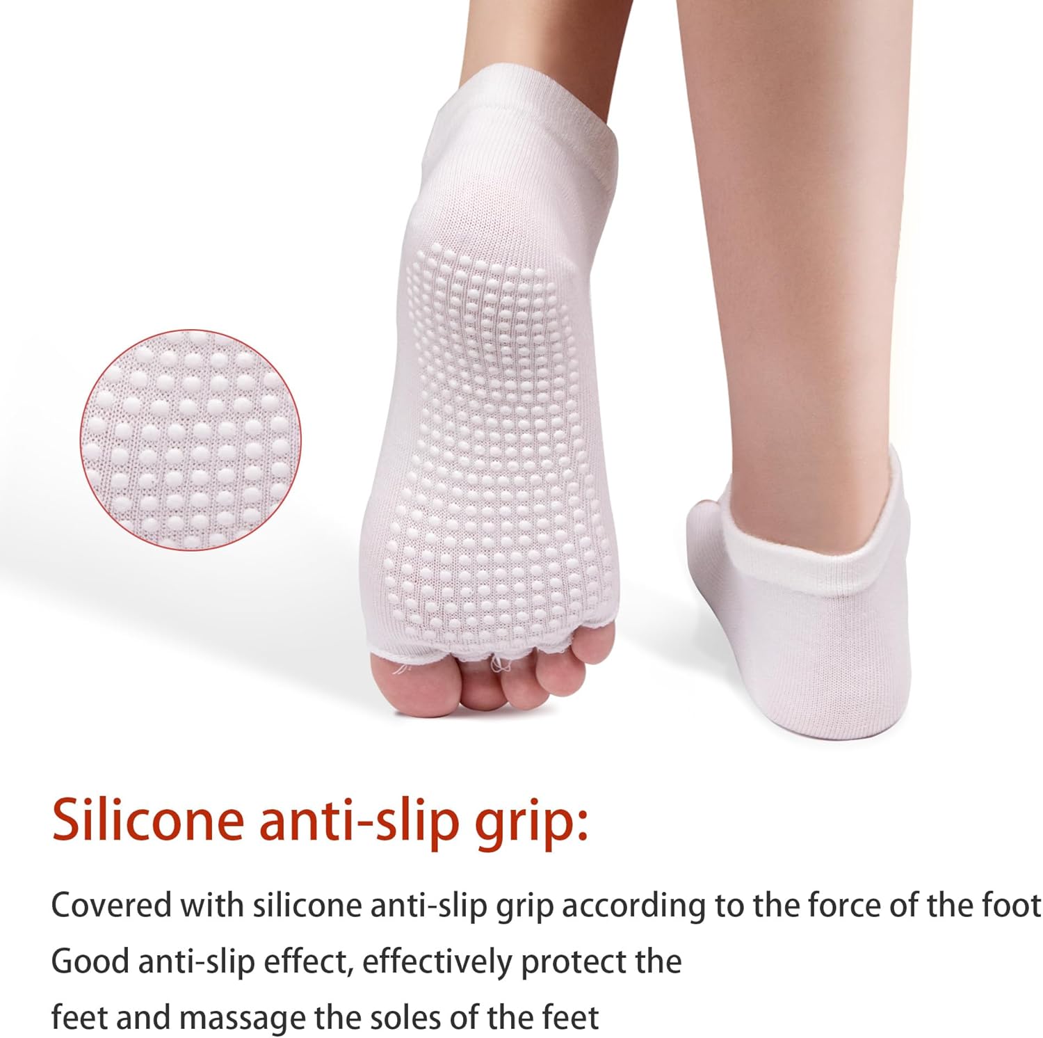 Pilates Socks, Yoga Socks with Grips for Women, Non-Slip Slipper - Image 2