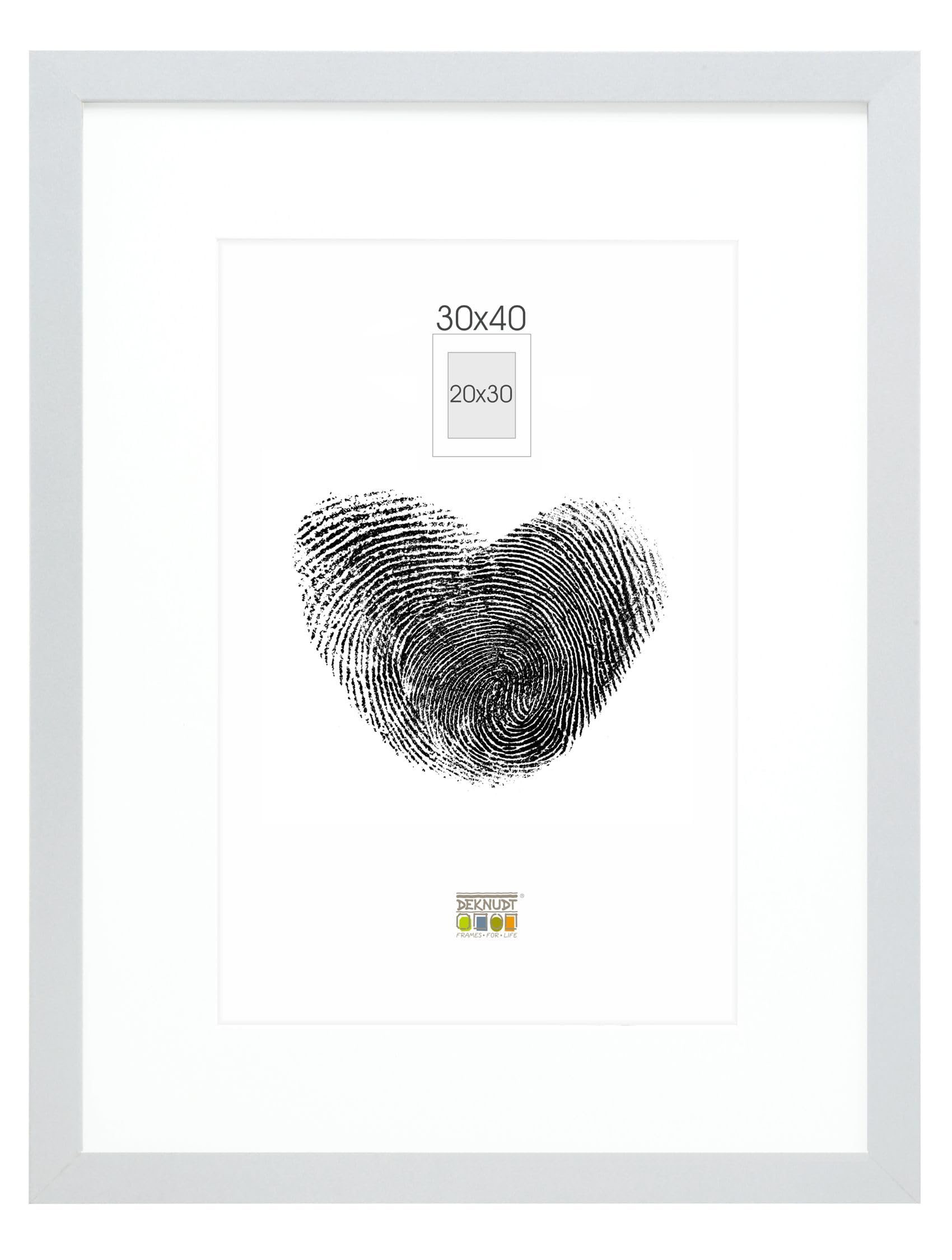 Deknudt Frames S66KD1-P1-30.0X40.0 Basic Picture Frame with Photo Mount Wood/MDF 43.7 x 33.7 x 2 cm Silver