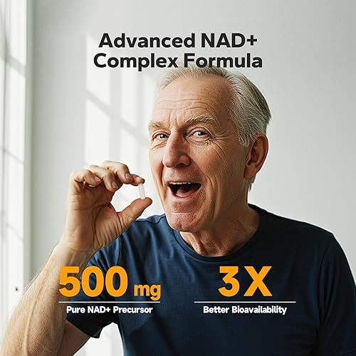 Miniatura 2 de Suplemento NAD+ (100 cápsulas), NAD de alta pureza con resveratrol y suministro liposomal, energía celular y apoyo al metabolismo para mujeres y