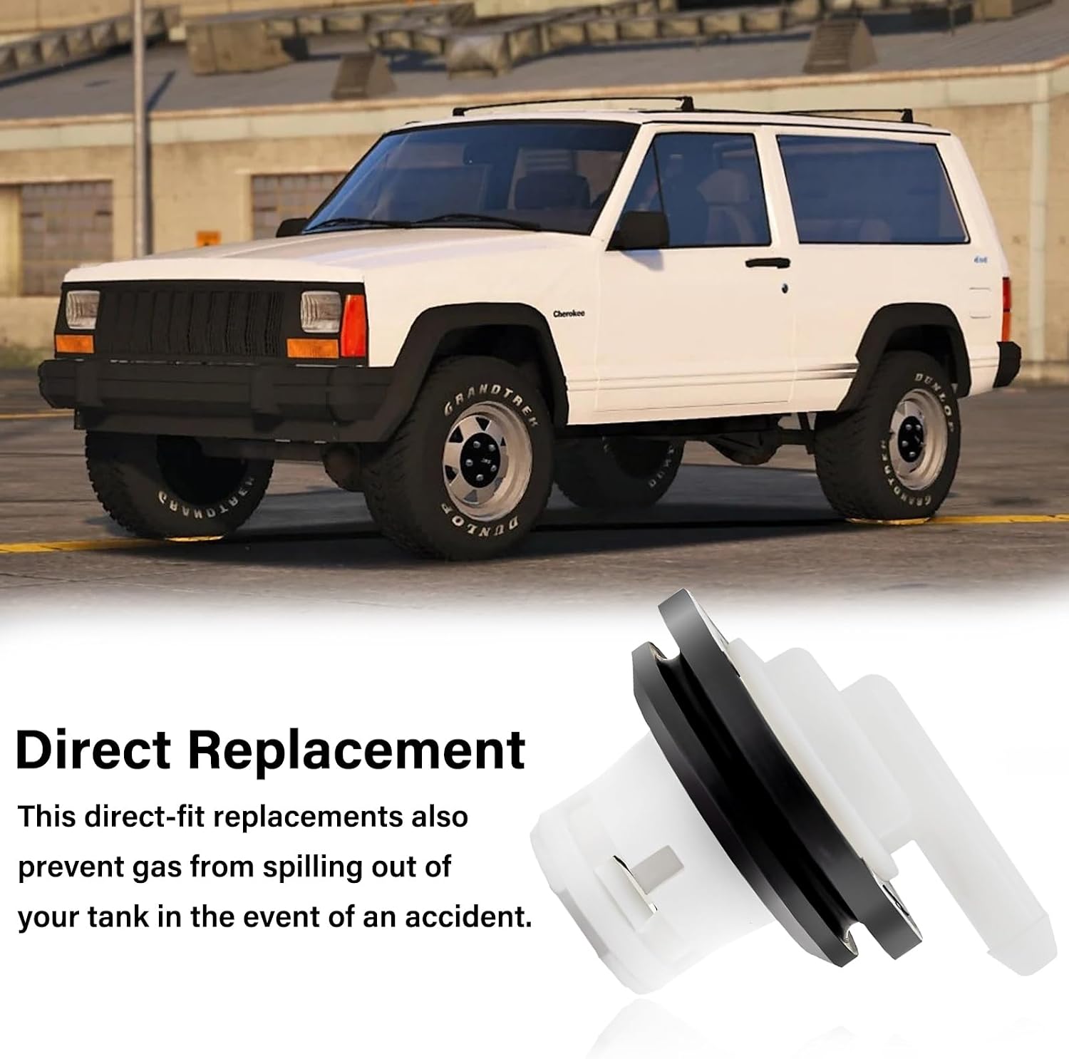 2PCS Fuel Tank Vent Valve, Gas Tank Vent Rollover Valve with Grommet Seal Kit 5360058 for Jeep Cherokee XJ Wagoneer, Comanche MJ, Grand Cherokee ZJ, Wrangler YJ