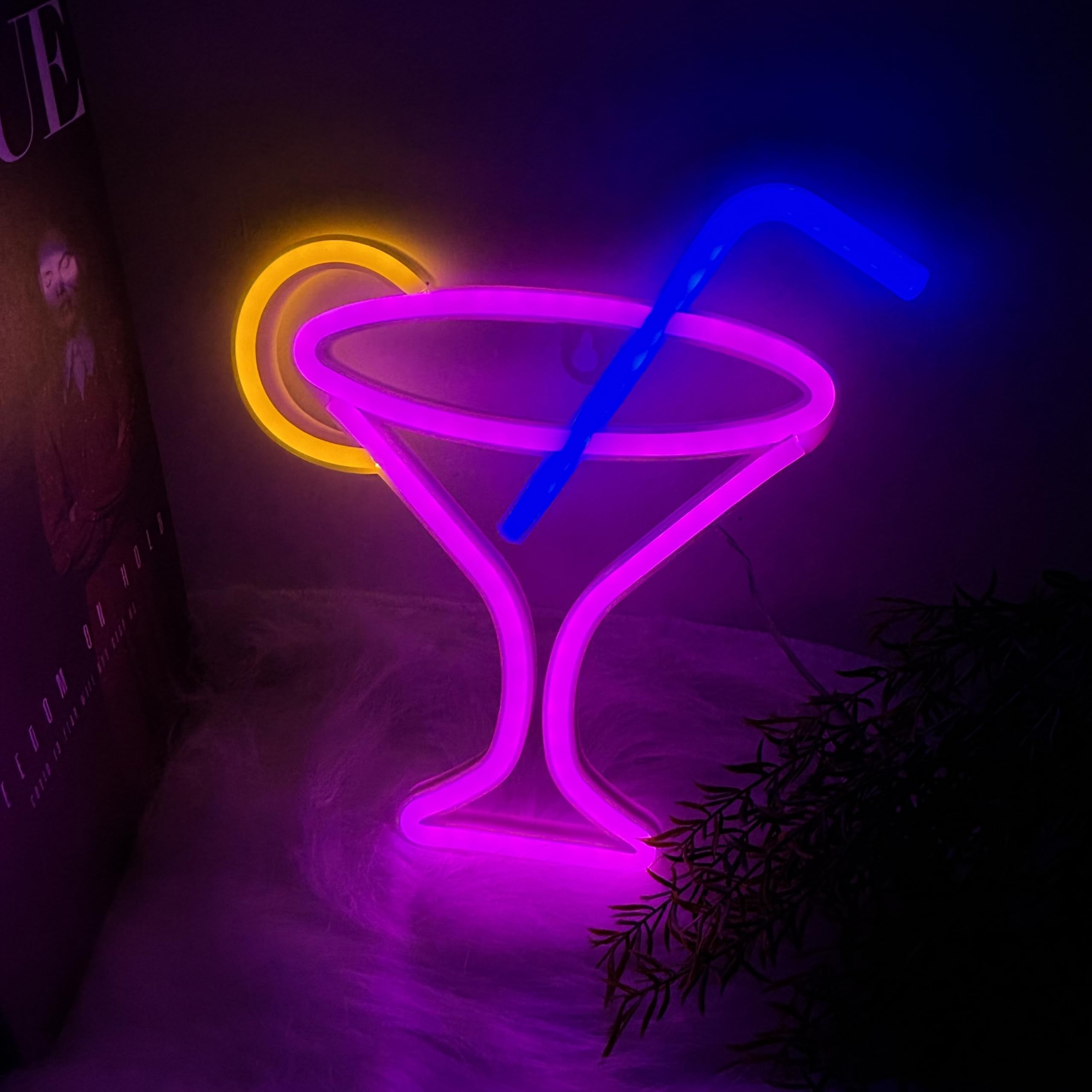 Cocktails Neon Sign for Wall Decor ,Cocktails Happy Hour Neon Sign Man Cave Bar Home Art Neon Light Handmade LED Neon Lights Signs for Bedroom Beer Bar Neon Light Sign Hotel Party Club - Image 2