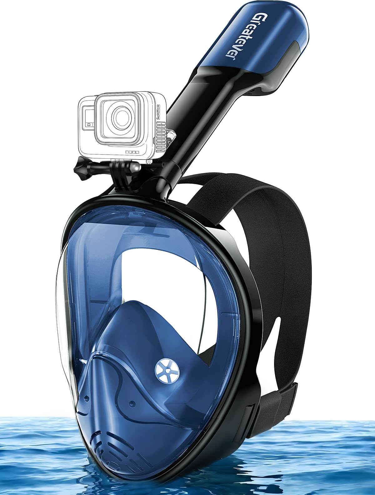 Photo 1 of Greatever Full Face Snorkel Mask, Snorkeling Gear for Adults with Latest Dry Top Breathing System and Detachable Camera Mount, Snorkel Mask Adult, Snorkels Anti-Fog & Anti-Leak