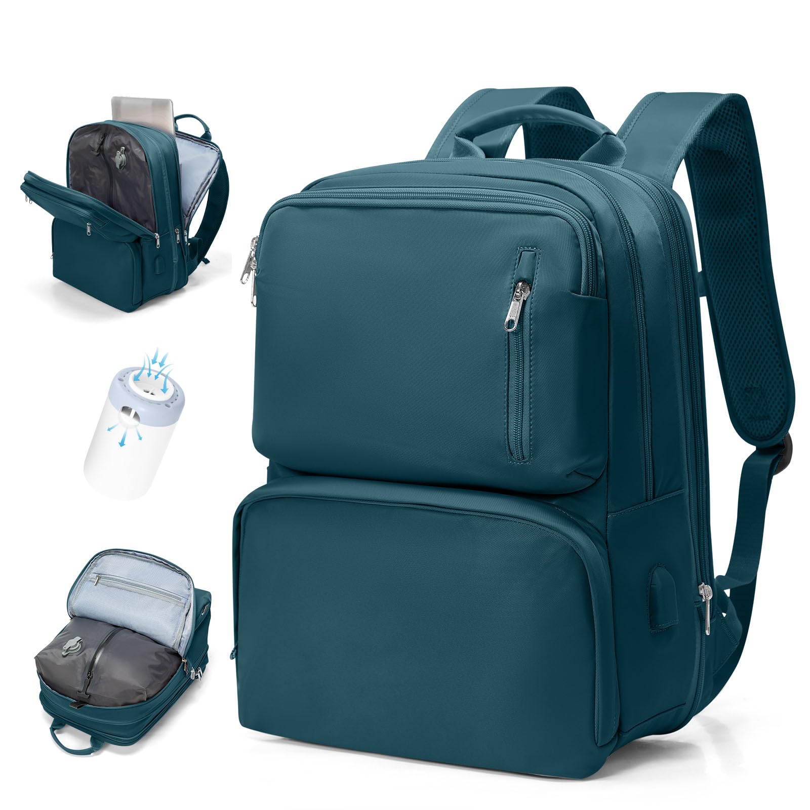 Cabin Bags for Travel, Underseat Carry on Hand Luggage Backpack for Women Airplane Approved Travel Backpack Personal Item Travel Bag 14 inch Laptop Backpack for Business Casual Work Beige — view 39