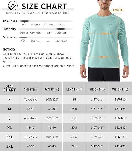 Miniatura 6 de Camisas de protección solar para hombre, con protección solar UV SPF UPF 50+, manga larga, protección contra erupciones, pesca, correr, nadar,