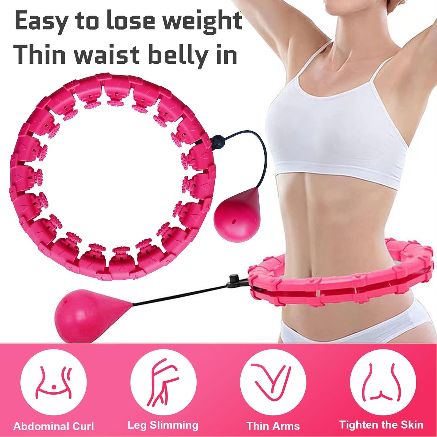 Aresvns Smart Weighted Hula Hoop, Adjustable Smart Hula Hoop with Ball